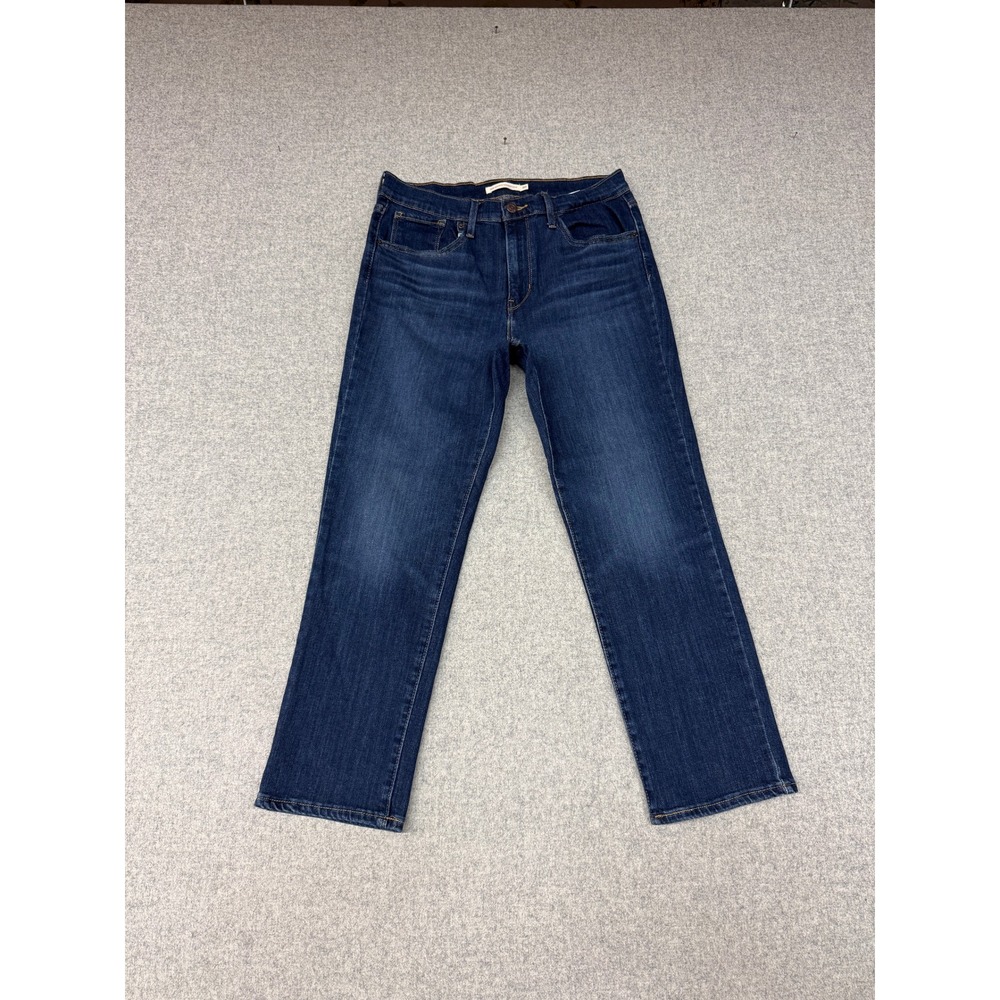 Levi's | 724 High Rise Straight Crop Jeans | 30 | Blue | Dark Wash Denim Stretch